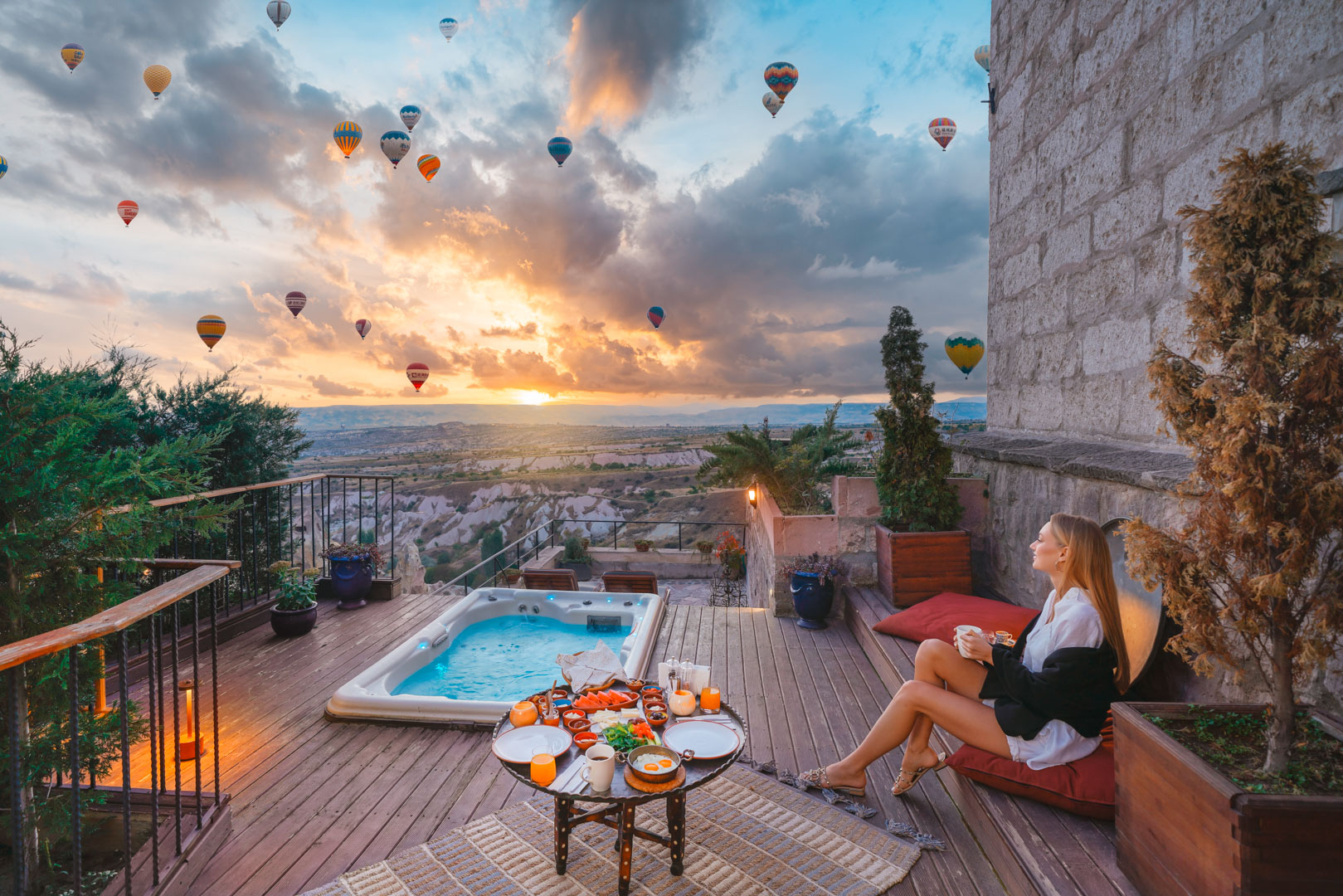 Cappadocia hotel with balloon view