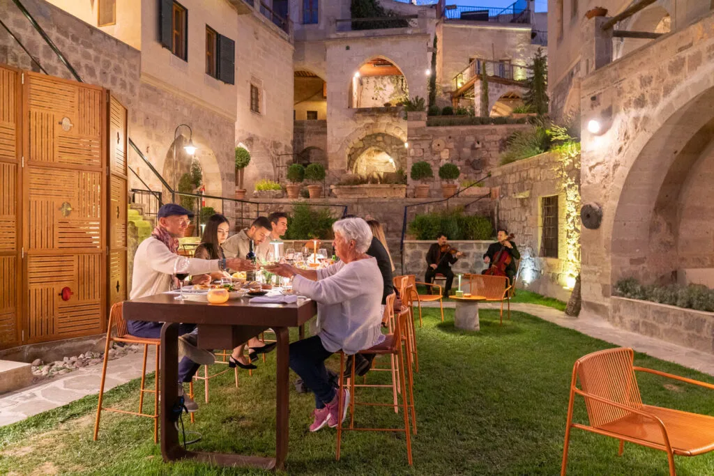 Outdoor dining at Moniq restaurant in Taskonaklar Cappadocia