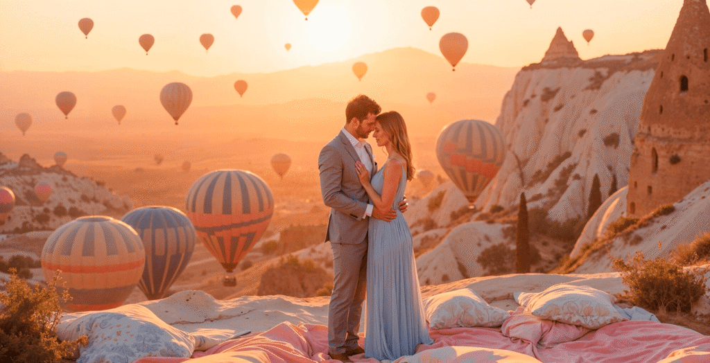 cappadocia marriage proposal with balloons