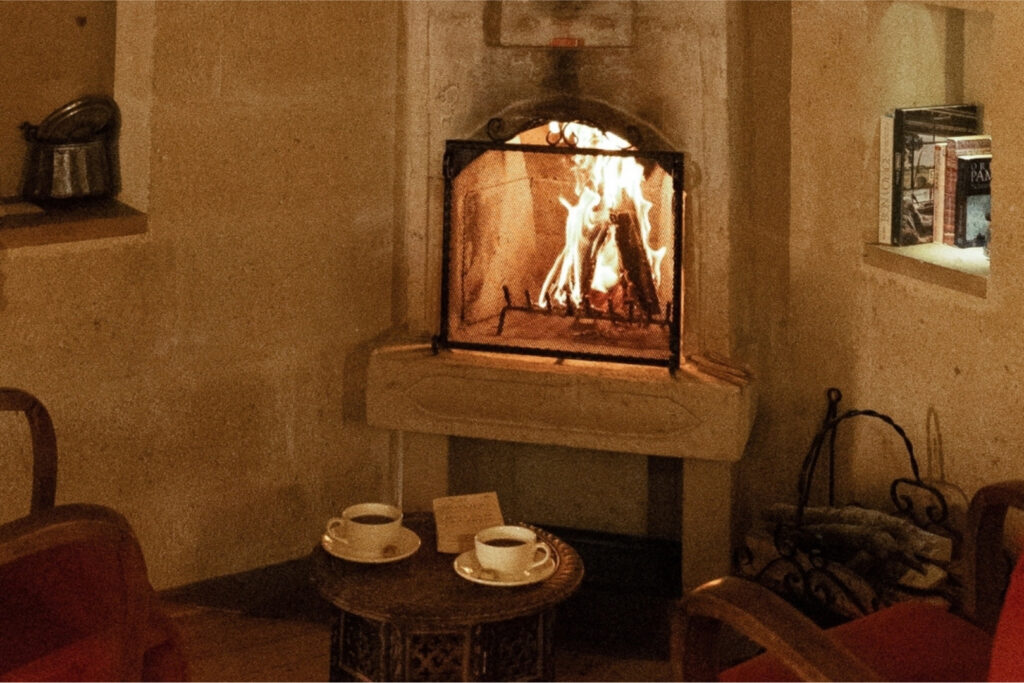 kapadokya’da kış şömine